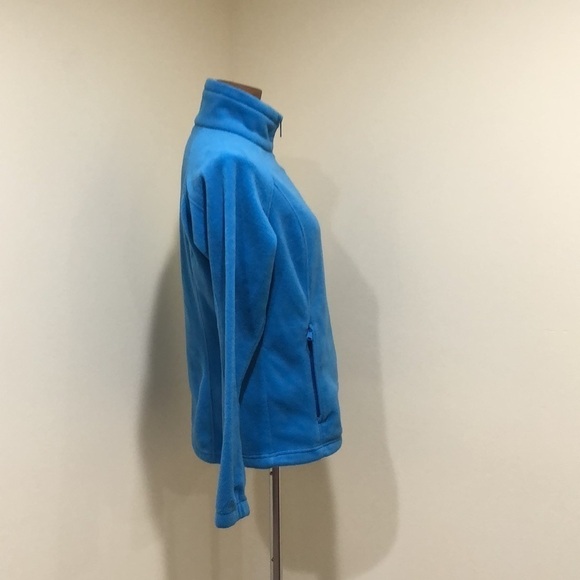Columbia Fleece Jacket Size Medium Cerulean Blue Full Zip - Picture 3 of 9